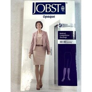 Jobst Opaque Compression Hose, Knee High, 30-40mmHg OT BLACK  LARGE FULL CALF